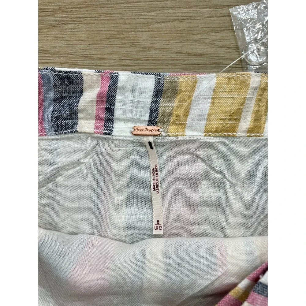 Free People Aubrey Sarong Wrap Midi Skirt Striped Multicolor NWOT Size 8